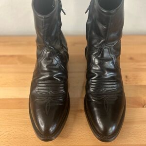 Vintage Tony Lama Black‎ Leather Western Boots